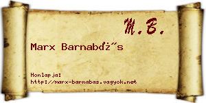Marx Barnabás névjegykártya