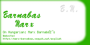 barnabas marx business card